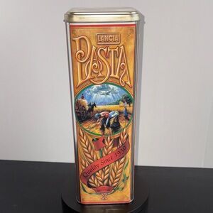 Lancia Pasta Storage Tin Container Vintage